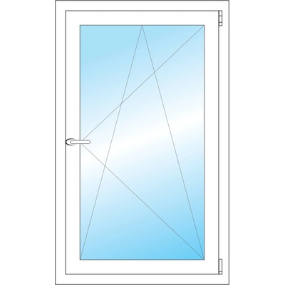 OKNA HNED Plastové okno 68x111 cm (680x1110 mm) bílé otevíravé a sklopné pravé
