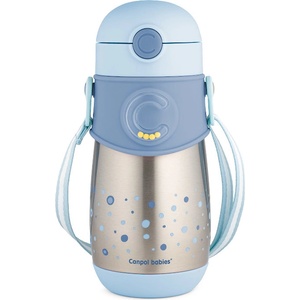 Canpol babies Термочаша със силиконова сламка Canpol - 300 ml, Синя (74/054_blu)