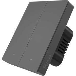 SONOFF M5-2C-80 интелигентен WiFi стенен ключ, 2-канален, графит (M5-2C-80M)