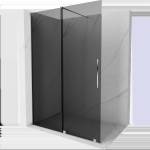 Mexen Velar плъзгаща се душ кабина Walk-in 160 x 200 см, графит 8 мм, хром - 871-160-000-43-01 (871-160-000-43-01)