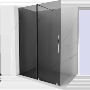 Mexen Velar плъзгаща се душ кабина Walk-in 160 x 200 см, графит 8 мм, хром - 871-160-000-43-01 (871-160-000-43-01)