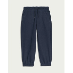 Marks & Spencer Едноцветни спортни панталони с висок дял памук (2-8 години) Marks & Spencer тъмносиня Marks & Spencer | Sin | Момчешки | 2-3 години