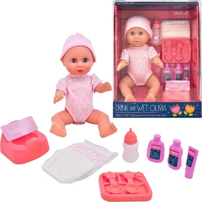 Dolls World Cikajúce Olivia s príslušenstvom 38 cm