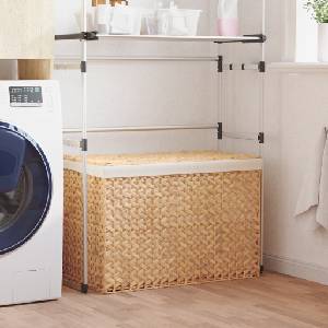 vidaXL Кош за пране с 3 секции 75x42, 5x52 см воден хиацинт (355184)