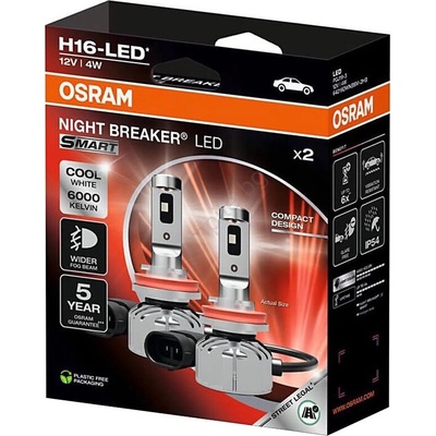Комплект 2x LED автомобилни крушки NIGHT BREAKER SMART H16 PGJ19-3/4W/12V 6000K - Osram (OA0075)