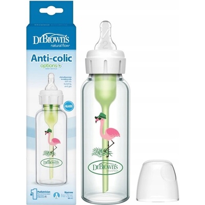 Dr. Brown's Anti Colic kojenecká láhev s úzkým hrdlem skleněná 250 ml