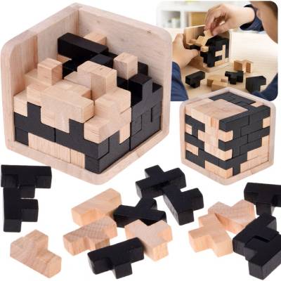 JOKO Dřevěná logická kostka 3D Tetris