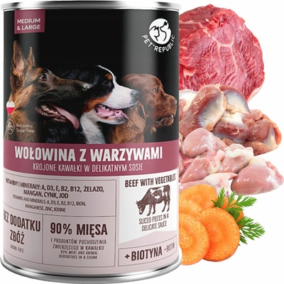 PetRepublic Adult kousky v omáčce s hovězím masem a zeleninou 400 g