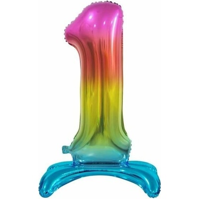 Godan Fóliový balón so stojanom číslo 1 dúhová 74 cm