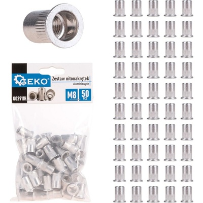 GEKO Nýtovací matice M8 (1,0–3,5) hliníkové, 50 ks - G02911H – Zboží Mobilmania