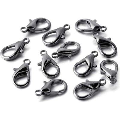 Pro Háčkování Karabinka 12 x 7 mm, černý nikl
