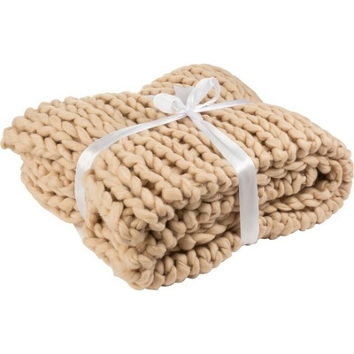 J-Line by Jolipa Pletený prírodné pléd Tricot crema 152x127
