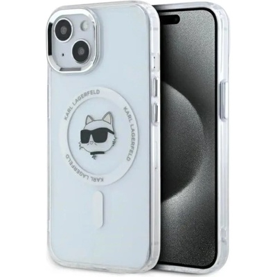 KARL LAGERFELD IML Metal Choupette Head MagSafe Калъф за iPhone 15 Plus - бял (3666339284190)