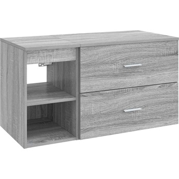 vidaXL Комплект мебели за баня 2 pcs Сив Сонома Инженерна дървесина (3403941)