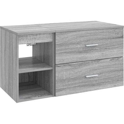 vidaXL Комплект мебели за баня 2 pcs Сив Сонома Инженерна дървесина (3403941)