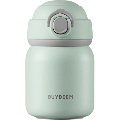 Buydeem Термос buydeem tan200, 200 мл, Винтова капачка с плътно затваряне, Неръждаема стомана, Зелен (tan200-cg)