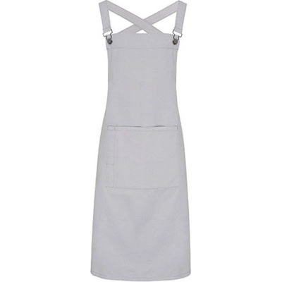 Premier Workwear Zástěra se zkříženými zády pro baristy PR129 Silver Pantone 428 72x86cm
