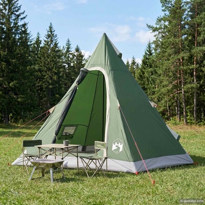 vidaXL 3 души Зелено 185T полиестер с PU покритие (42042206)