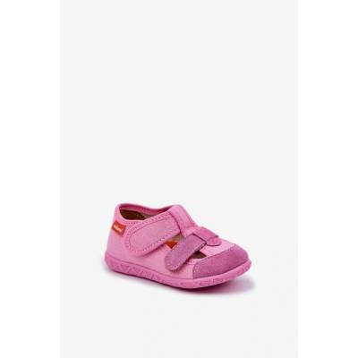 Milami Detské papuče Milami s velcro Reathiana ružová fuchsiová