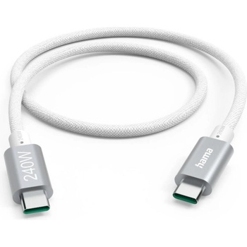 Hama Кабел за зареждане HAMA, USB-C към USB-C, 240W, 5Gbit/s, 1.5м, Бял - 201721 (HAMA-201721)
