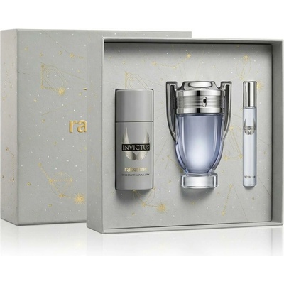 Paco Rabanne Invictus EDT 100 ml + deospray 150 ml + EDT 10 ml pre mužov darčeková sada