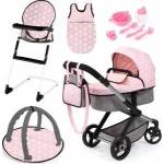Bayer Doll stroller XEO, high chair, sleeping bag pink-grey 17030AB