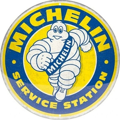 Plechová ceduľa Michelin - Service Station, Ø 35 cm