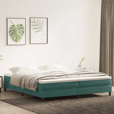 vidaXL Boxspring bez matrace tmavě zelená samet