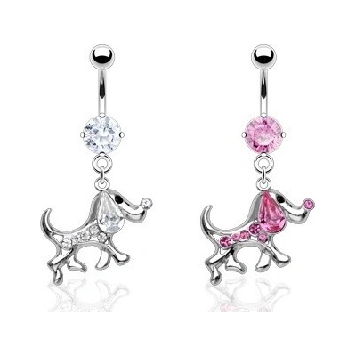 Šperky eshop piercing do pupíku pudlík W39.24 čirá