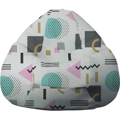 Pufrelax Пуф круша 320л. , Nirvana Grande, Abstract Geometry, Водоустойчив, Перящ се калъф, Пълнеж от Полистиролни перли, принт (PUF-G-NGR-TEXP-ABG)