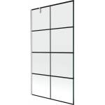 Mexen Next вана параван 1-крилен 100 x 150 cm, черна решетка, четкан никел - 895-100-000-00-77-97 (895-100-000-00-77-97)