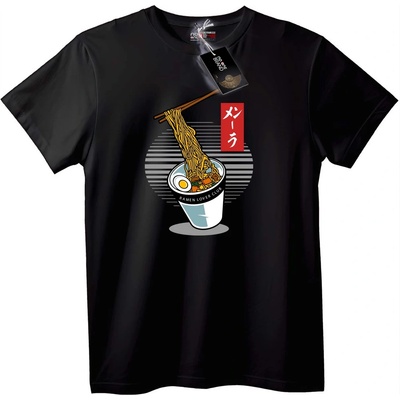 NOONEBRAND Тениска Любители на Ramen - M, Black