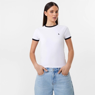 Jack Wills Тениска Jack Wills Trinkey Ringer T-Shirt - White