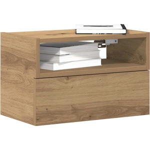 vidaXL Нощно шкафче за стенен монтаж, дъб артизан, 45x26x28, 5 см (858612)