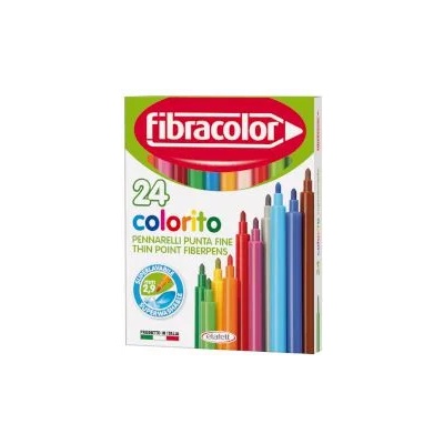 Fibracolor Флумастри тънък връх 24 цвята