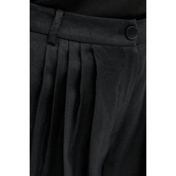 Luisa Spagnoli Ленен панталон Luisa Spagnoli в черно с широка каройка, с висока талия 542166 (542166)