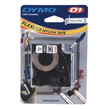 DYMO D1 16957, S0718040, 12mm x 3, 5 m, черен печат/бял фон, оригинална лента (16957)