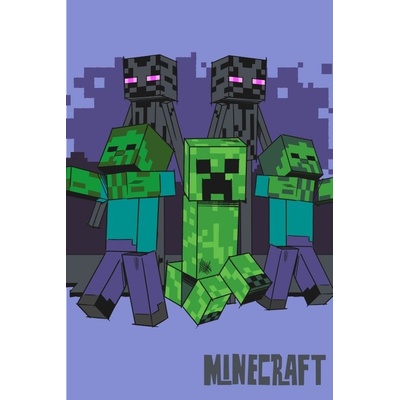 JERRY FABRICS Fleece deka Minecraft Mobs coming for you Polyester