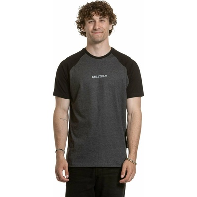 Meatfly мъжка тениска Ozzy Raglan Charcoal Heather / Black Meatfly | Cheren | МЪЖЕ | S