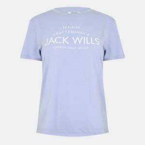 Jack Wills Дамска тениска Jack Wills Forstal Boyfriend T-Shirt Ladies - Soft Blue