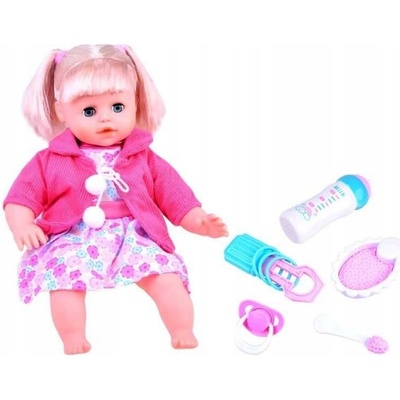 Joko Interaktívna bábika 36 cm hovorí + fľaša na batérie + cumeľ sukňa s kvietkami