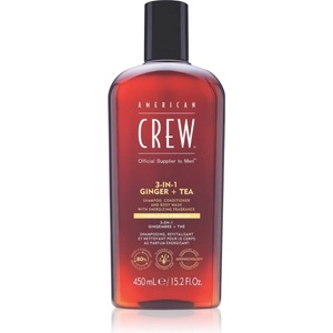 American Crew 3 in 1 Ginger + Tea 3 в 1 шампоан, балсам и душ гел за мъже 450ml