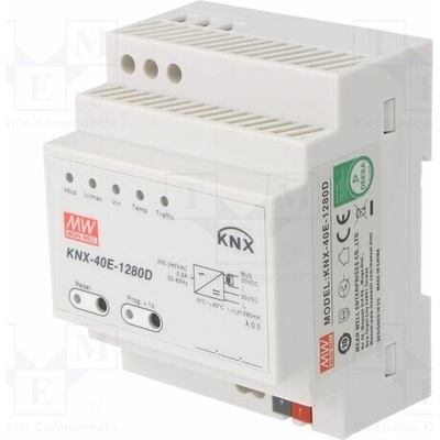 MEAN WELL KNX-40E-1280D Napájecí zdroj: KNX / EIB; na lištu DIN; KNX; 38,4W; 30VDC; 1280mA