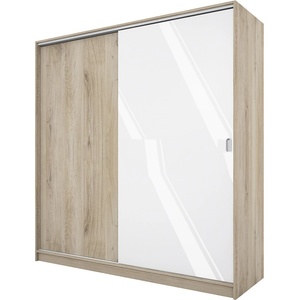 Bogdan Furniture I Гардероб с плъзгащи врати Mod 1009, Сонома арвен/Бял гланц
