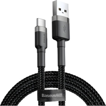 Baseus Cafule USB - A на USB - C кабел QC 3.0, 3A - 0, 5 м - черен / сив KP35202 (35202)