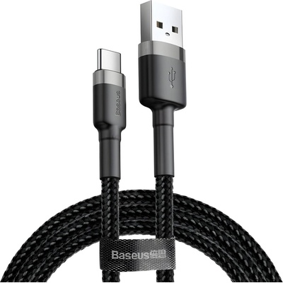 Baseus Cafule USB - A на USB - C кабел QC 3.0, 3A - 0, 5 м - черен / сив KP35202 (35202)
