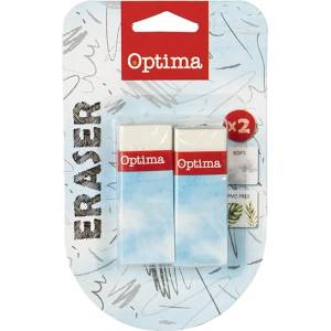 Optima Ластик optima с хартиен калъф 2бр/блистер 100020 (100020)