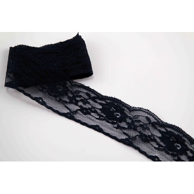 Silonová krajka - temně modrá - šířka 4 cm – Zboží Mobilmania