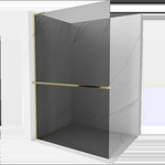 Mexen Kioto+ L душ панел с рафт Walk-in 90 x 200 cm, графит, злато - 800-090-123-50-40 (800-090-123-50-40)