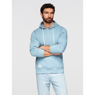 Ombre Clothing Мъжко памучно суитшърт BASIC с кангур джеб и качулка - синьо Ombre Clothing Ombre Clothing | Sin | МЪЖЕ | XL